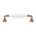 Ручка скоба BOYARD TIFFANY RS121AB.4/128/W белый, старинная латунь